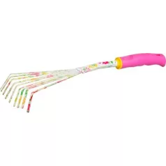   Gereblye Strend Pro, kerti, hajlított, virágmintás, rózsaszín, Ladies line