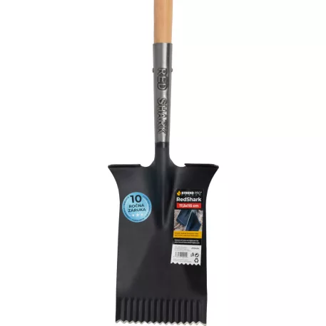 Ásó Strend Pro Premium RedShark, egyenes, fa nyéllel, D 1150 mm
