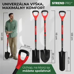 Ásó Strend Pro Premium RedShark, fa nyéllel, D 1280 mm