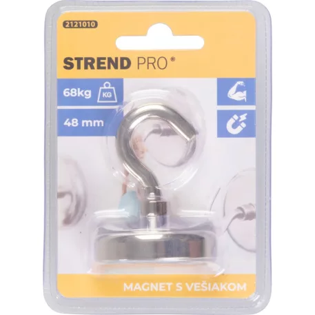 Strend Pro Mágnes, extra erős, akasztóval, 48 mm, max. 68 kg
