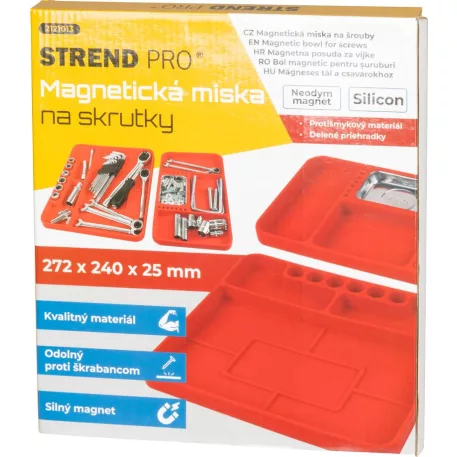Strend Pro tároló csavarokhoz, mágneses, 272x240x25 mm