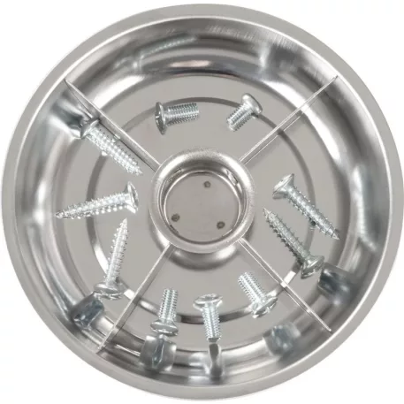 Strend Pro tál csavarokhoz, mágneses, 4 rekeszes, rozsdamentes acél, 148x25 mm