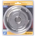 Strend Pro tál csavarokhoz, mágneses, 4 rekeszes, rozsdamentes acél, 148x25 mm