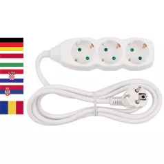   Kábel Strend Pro Ger Dg-803Bk 5 m, 3 Csatlakozó, Hun, Rom, Srb, Cro, Német Konnektorhoz