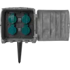 Aljzat Strend Pro, vízálló, kerti, kő utánzat, IP44, szekrény, 4x aljzat, 3 m kábel