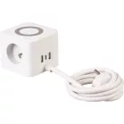 Kábel Strend Pro, hosszabbító, kocka alakú, USB-C + A, vezeték nélküli töltés, 1,4 m, Wireless