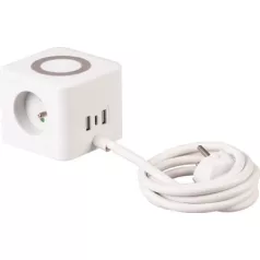   Kábel Strend Pro, hosszabbító, kocka alakú, USB-C + A, vezeték nélküli töltés, 1,4 m, Wireless