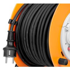   Sp+ Cr038 Elosztó, 4 Aljzat, L-20 m, IP44, Gumi, Hosszabbító, dob