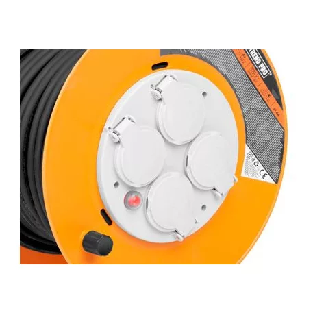 Sp+ Cr038 Elosztó, 4 Aljzat, L-20 m, IP44, Gumi, Hosszabbító, dob