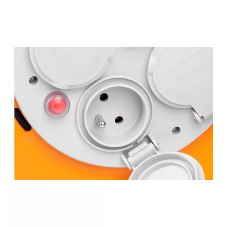 Sp+ Cr038 Elosztó, 4 Aljzat, L-20 m, IP44, Gumi, Hosszabbító, dob