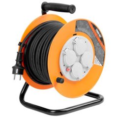   Sp+ Cr038 Elosztó, 4 Aljzat, L-30 m, IP44, Gumi, Hosszabbító, dob