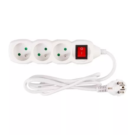 Elosztó Dg-F803Bk 1,5 m, 3 Aljzat + Kapcsoló