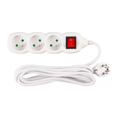 Elosztó Dg-F803Bk 3 m, 3 Aljzat + Kapcsoló