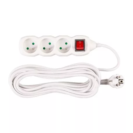 Elosztó Dg-F803Bk 7 m, 3 Aljzat + Kapcsoló