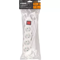   Elosztó (hosszabbító)  Dg-F804Bk 3 m, 4 Aljzat + Kapcsoló