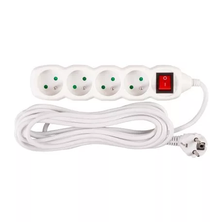 Elosztó Dg-F804Bk 5 m, 4 Aljzat + Kapcsoló