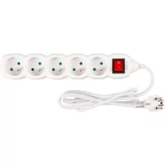   Elosztó (hosszabbító) Dg-F805Bk 1,5 m, 5 Aljzat + Kapcsoló