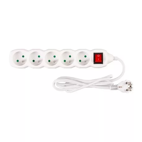 Elosztó (hosszabbító) Dg-F805Bk 1,5 m, 5 Aljzat + Kapcsoló