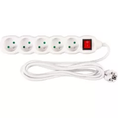 Elosztó Dg-F805Bk 3 m, 5 Aljzat + Kapcsoló