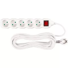 Elosztó Dg-F805Bk 7 m, 5 Aljzat + Kapcsoló