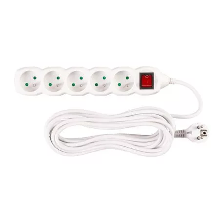 Elosztó Dg-F805Bk 7 m, 5 Aljzat + Kapcsoló