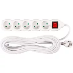   Dg-F805Bk Hálózati Hosszabbitó, Kábel 10 m, 5 Fiók + Kapcsoló