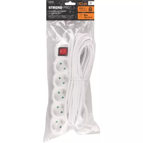 Dg-F805Bk Hálózati Hosszabbitó, Kábel 10 m, 5 Fiók + Kapcsoló