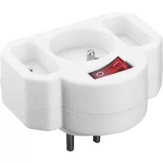   Aljzat Strend Pro, elosztó, fehér, 1× 2P + PE + 2× 2P, elosztó kapcsolóval