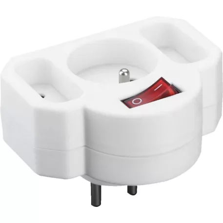 Aljzat Strend Pro, elosztó, fehér, 1× 2P + PE + 2× 2P, elosztó kapcsolóval