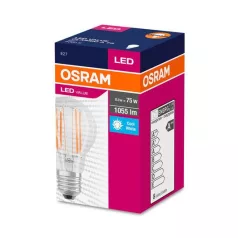   Égő Osram LED Fil 075 (Ean8683) Non-Dim, 8W/840 E27 4000K Value Classic A
