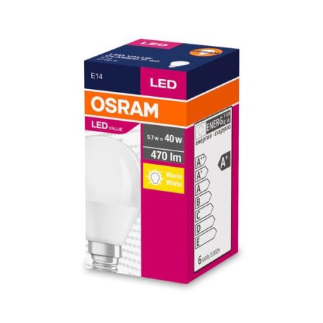 Égő Osram LED Fr 040 (Ean7898) Non-Dim, 5,7W/827 E14 2700K Value Classic P