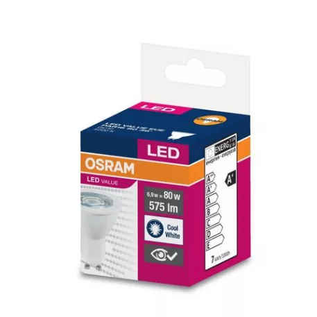 Égő Osram LED Gu10 80 (Ean8791) 36° 6,9W/4000K Value Par16