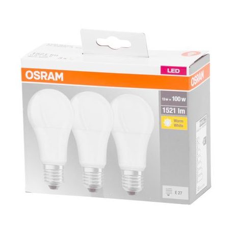 Égő Osram LED Fr 100 (Ean 9412) Non-Dim 13W/827 E27 2700K Multipack csomag 3 db, Műanyag, Star Class