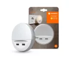 LEDVANCE LUNETTA® USB lámpa, LED, újratölthető, 2x USB töltőport, 3lm, 3000K, feszültségérzékelő