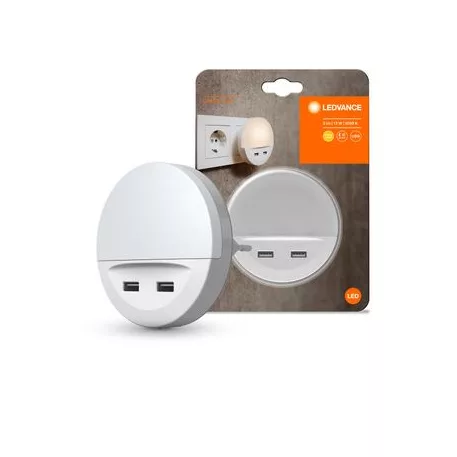 LEDVANCE LUNETTA® USB lámpa, LED, újratölthető, 2x USB töltőport, 3lm, 3000K, feszültségérzékelő