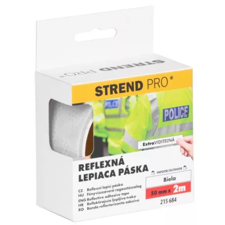 Strend Pro fényvisszaverő szalag, öntapadó, fehér, 50 mm x 2 m
