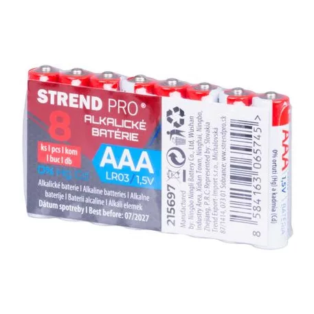 Strend Pro elem, LR03,  AAA alkáli elem 8db/csomag
