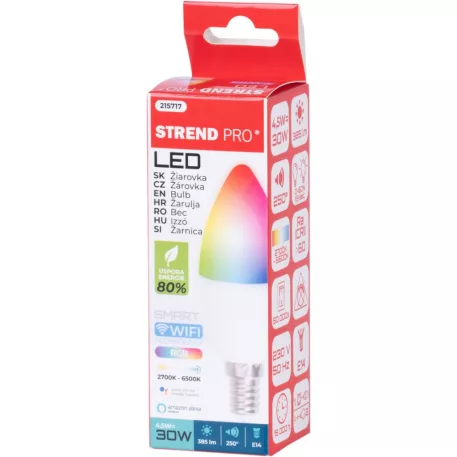 Izzó Strend Pro Smart, wifi, változtatja a színeket RGB, 5 W, E14