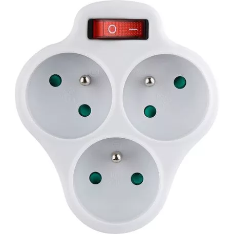 Aljzat Strend Pro, elosztó, fehér, 3x 16 A, kapcsoló