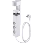 Strend Pro H-1,4 m, hosszabbító, 6 az 1-ben, 3x aljzat, 2x USB-A, 1x USB-C, asztalra rögzíthető