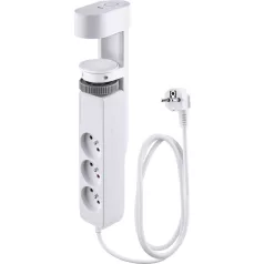   Strend Pro H-1,4 m, hosszabbító, 6 az 1-ben, 3x aljzat, 2x USB-A, 1x USB-C, asztalra rögzíthető