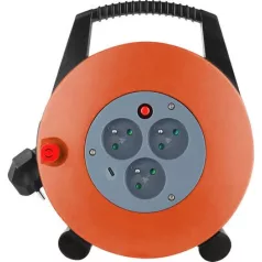 Strend Pro hosszabbító, H-10 m, 3x 16 A, dobon, USB C