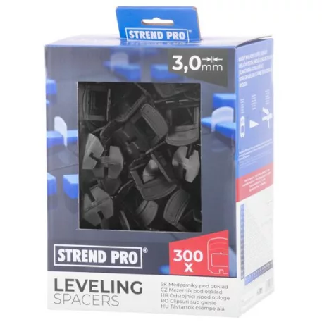 Szintező, Spacer Strend Pro Ls230T, Csempe Alatt, 3 mm, csomag 300 db, fekete műanyag