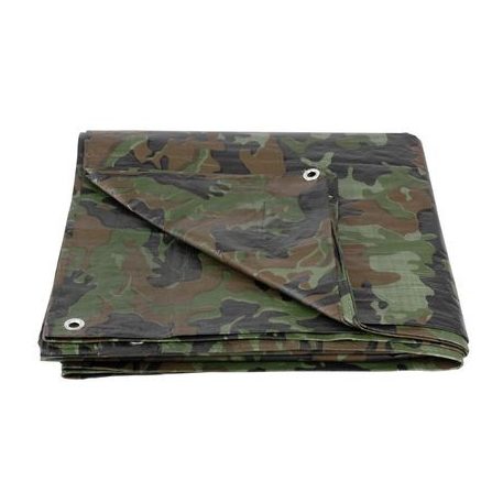 Takarófólia Tarpaulin Khaki 8,0x12,0 m, 80 g/m, oliva/álcázó