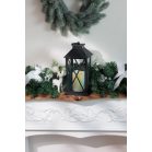 MagicHome karácsonyi lámpás, LED meleg fehér, 3xAAA, műanyag, időzítő, fekete, 14x14x32,2 cm, mozgó láng