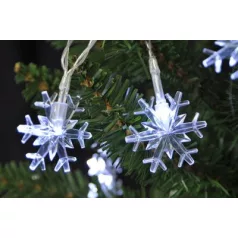 LED fényfüzer MagicHome SnowFlake, 90 cm, 10xLED fehér, 2xAA