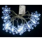 LED fényfüzer MagicHome SnowFlake, 90 cm, 10xLED fehér, 2xAA