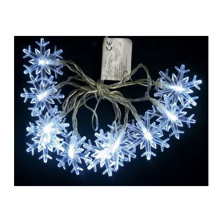 LED fényfüzer MagicHome SnowFlake, 90 cm, 10xLED fehér, 2xAA