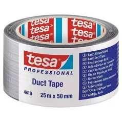 tesa BASIC szalag, ezüst, textiles, 50 mm, L-25 m