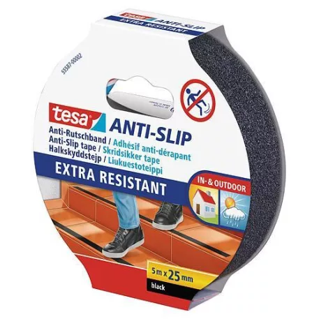Tesa Anti-Slip Szalag, Csúszásgátló, Fekete, 25 mm, L-5 m